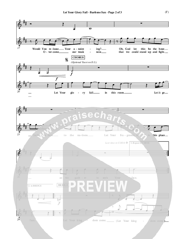 Let Your Glory Fall Bari Sax ()