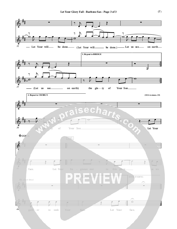 Let Your Glory Fall Bari Sax ()