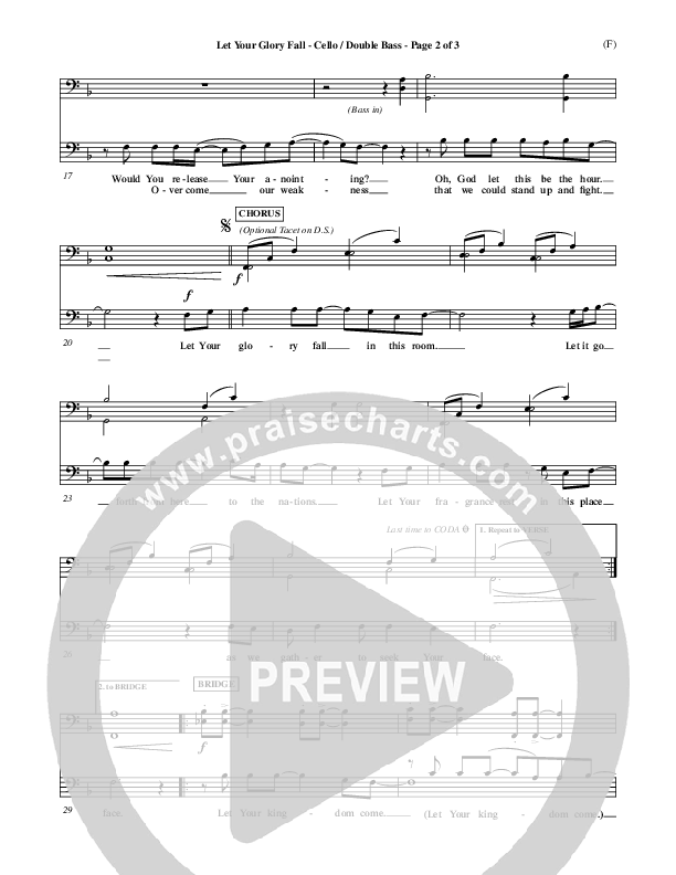 Let Your Glory Fall Cello/Bass ()