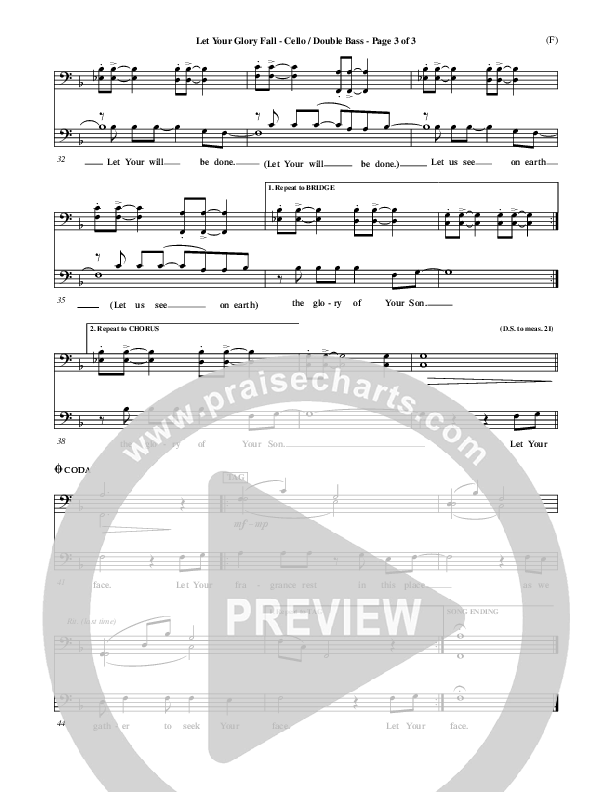 Let Your Glory Fall Cello/Bass ()