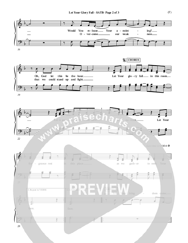 Let Your Glory Fall Choir Vocals (SATB) ()