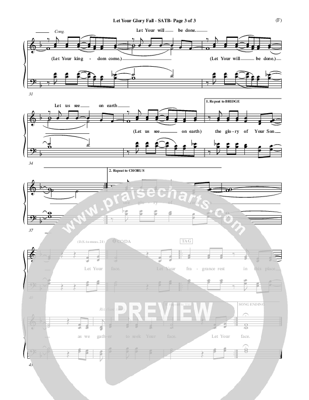 Let Your Glory Fall Choir Vocals (SATB) ()