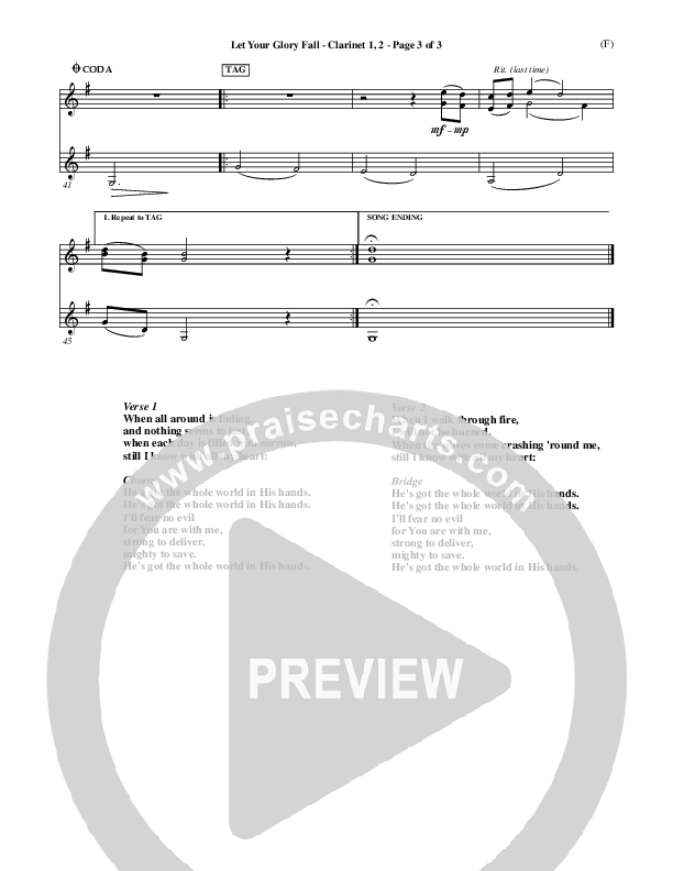 Let Your Glory Fall Clarinet 1/2 ()