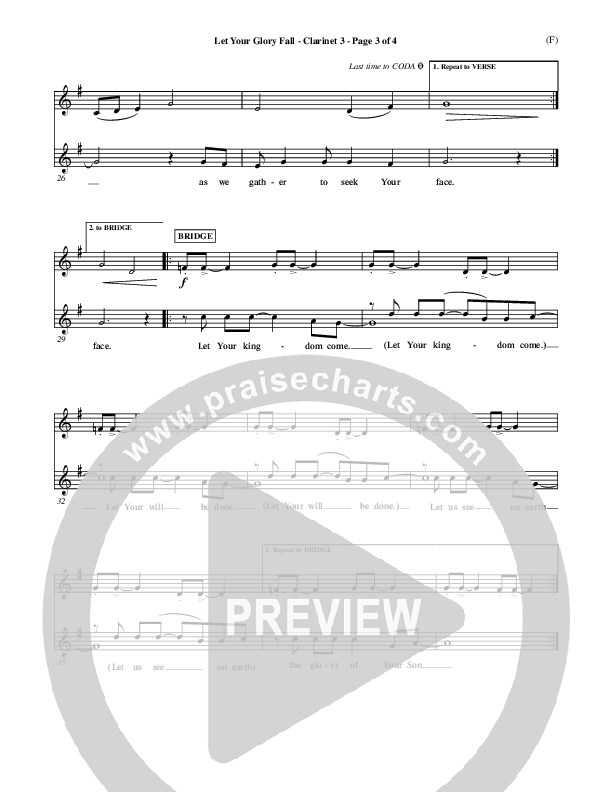 Let Your Glory Fall Clarinet 3 ()