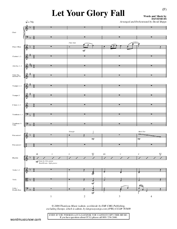 Let Your Glory Fall Conductor's Score ()