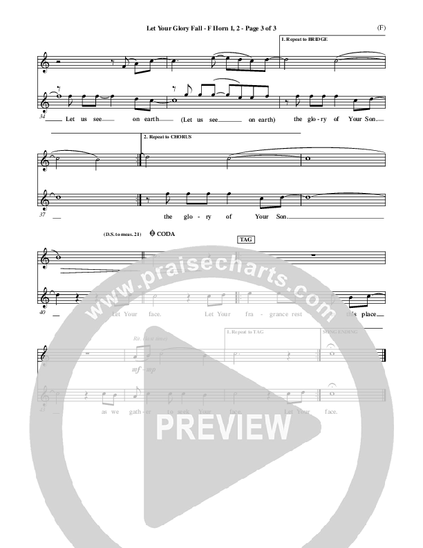 Let Your Glory Fall French Horn 1/2 ()