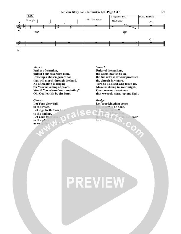 Let Your Glory Fall Percussion 1/2 ()