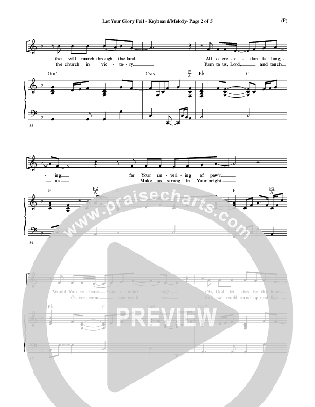 Let Your Glory Fall Piano/Vocal ()