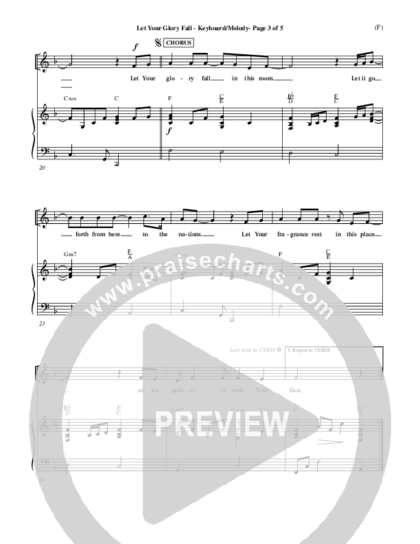 Let Your Glory Fall Piano/Vocal ()