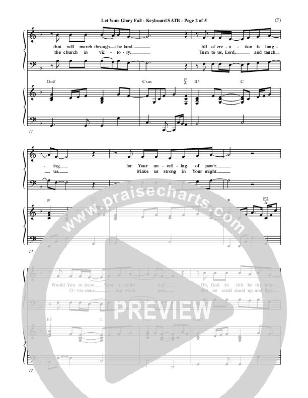 Let Your Glory Fall Lead Sheet ()