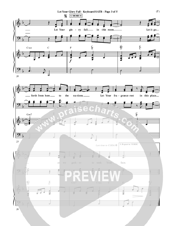 Let Your Glory Fall Lead Sheet ()
