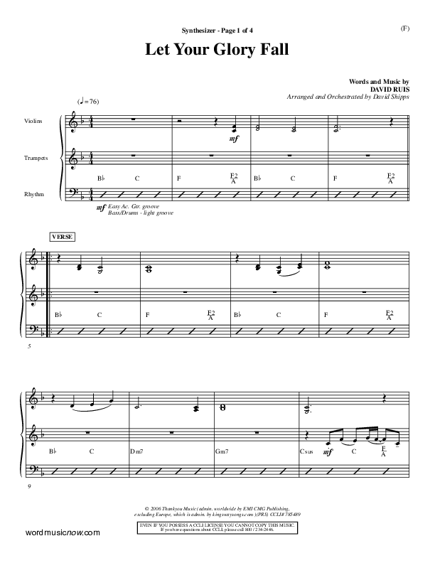 Let Your Glory Fall Synth ()