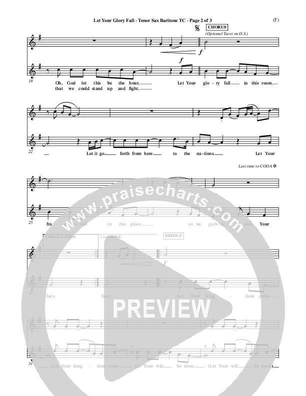 Let Your Glory Fall Tenor Sax/Baritone T.C. ()