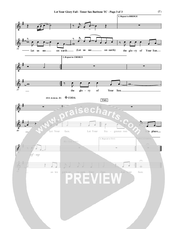 Let Your Glory Fall Tenor Sax/Baritone T.C. ()
