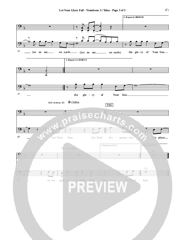 Let Your Glory Fall Trombone 3/Tuba ()