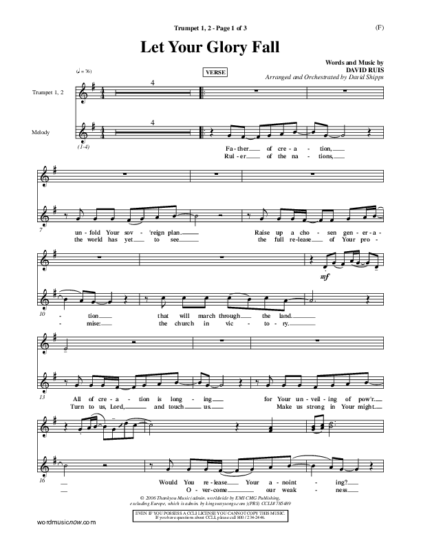 Let Your Glory Fall Trumpet 1,2 ()