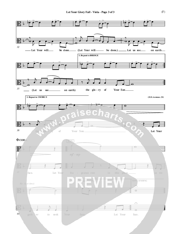 Let Your Glory Fall Viola ()