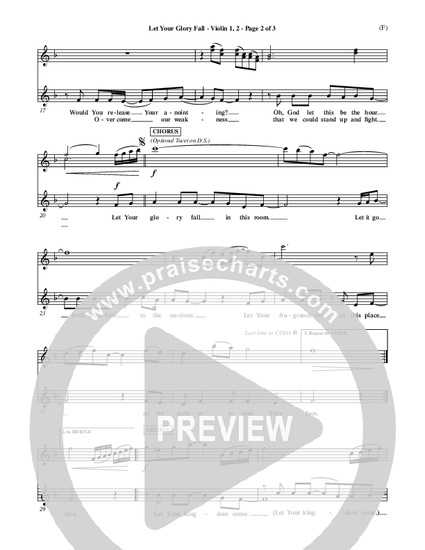 Let Your Glory Fall Violin 1/2 ()