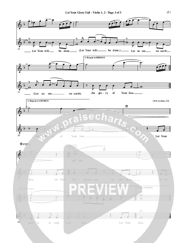 Let Your Glory Fall Violin 1/2 ()