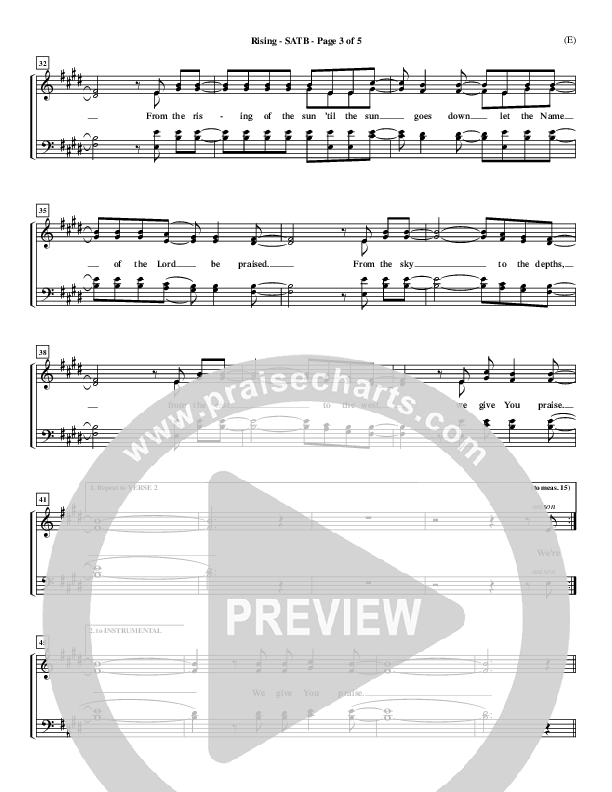 Rising Choir Sheet (SATB) (Paul Baloche)
