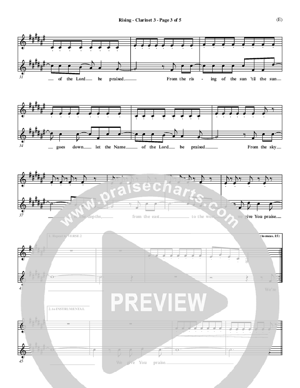 Rising Clarinet 3 (Paul Baloche)