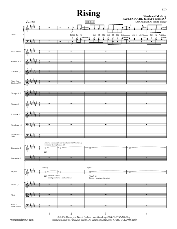 Rising Conductor's Score (Paul Baloche)