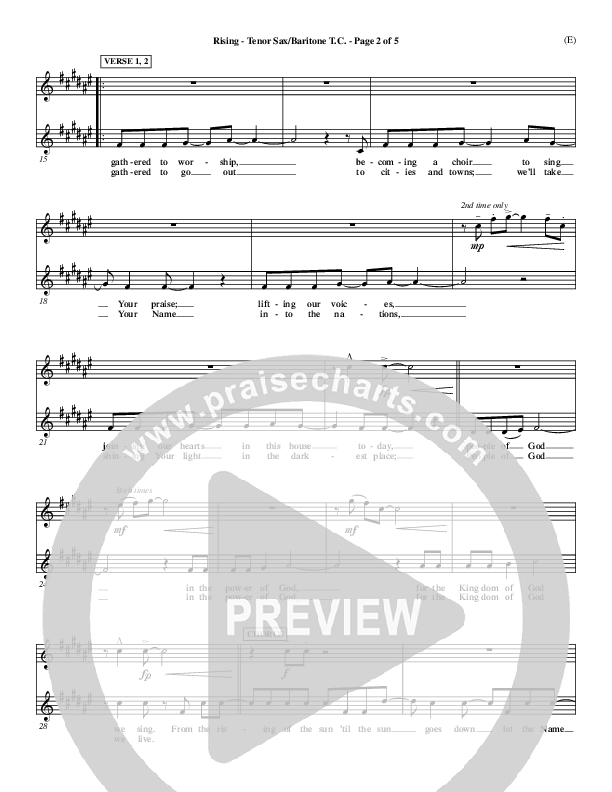 Rising Tenor Sax/Baritone T.C. (Paul Baloche)