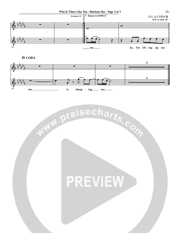 Who is There Like You Bari Sax (Paul Oakley)