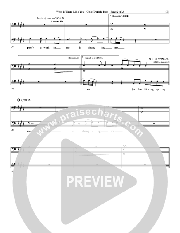 Who is There Like You Cello/Bass (Paul Oakley)