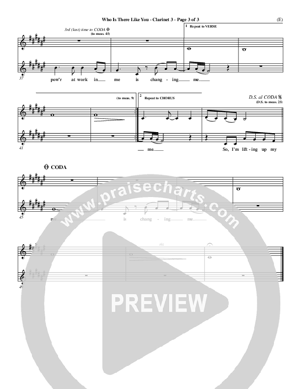 Who is There Like You Clarinet 3 (Paul Oakley)