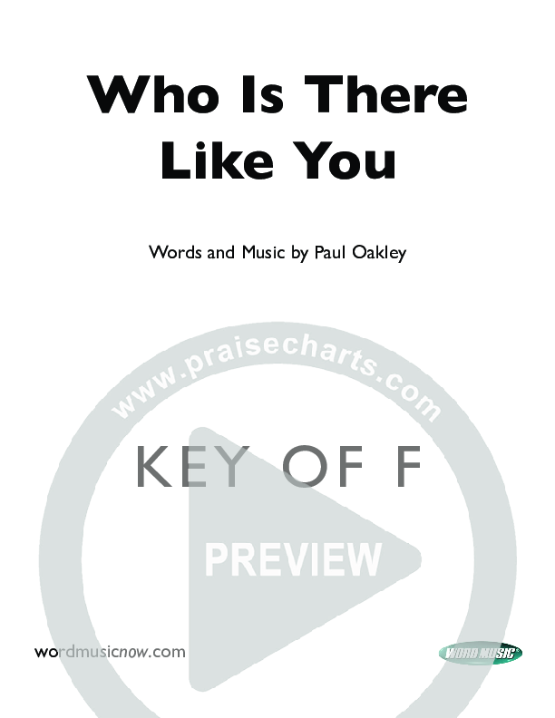 Who is There Like You Cover Sheet (Paul Oakley)