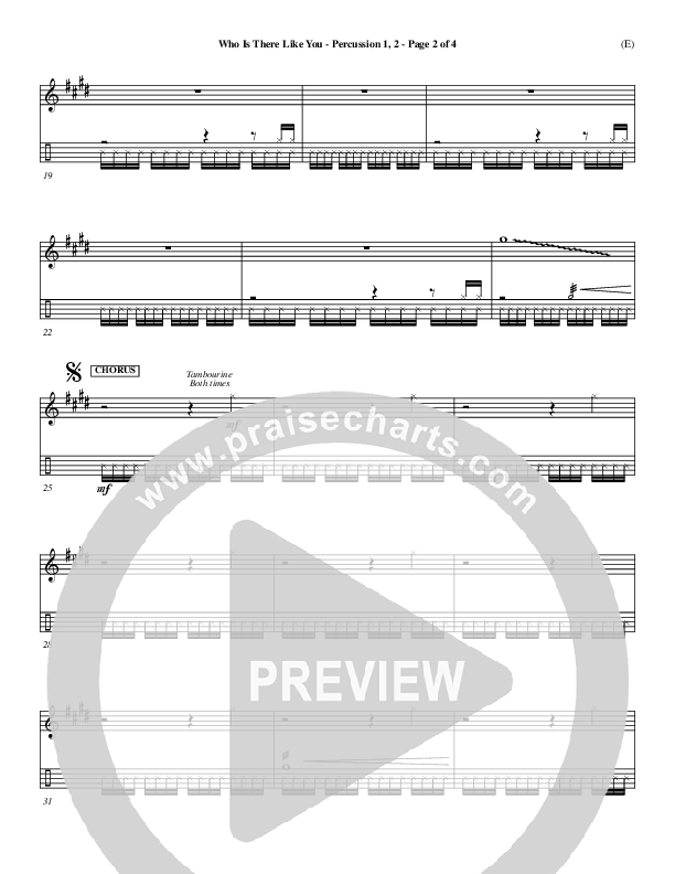 Who is There Like You Percussion 1/2 (Paul Oakley)