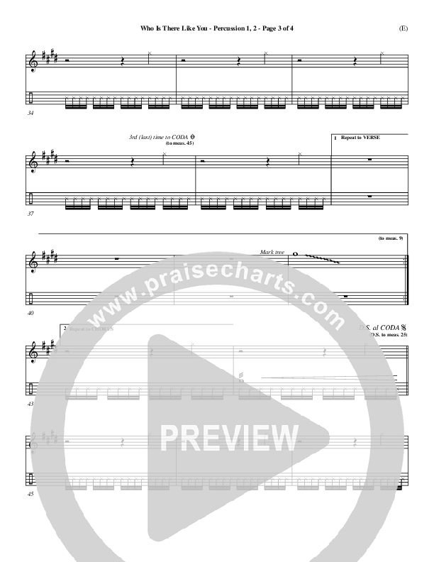 Who is There Like You Percussion 1/2 (Paul Oakley)