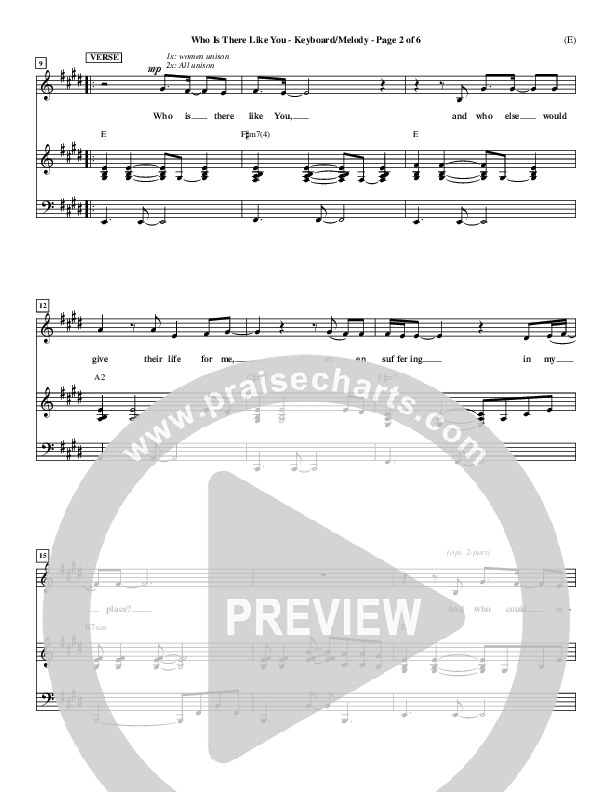 Who is There Like You Piano/Vocal (Paul Oakley)