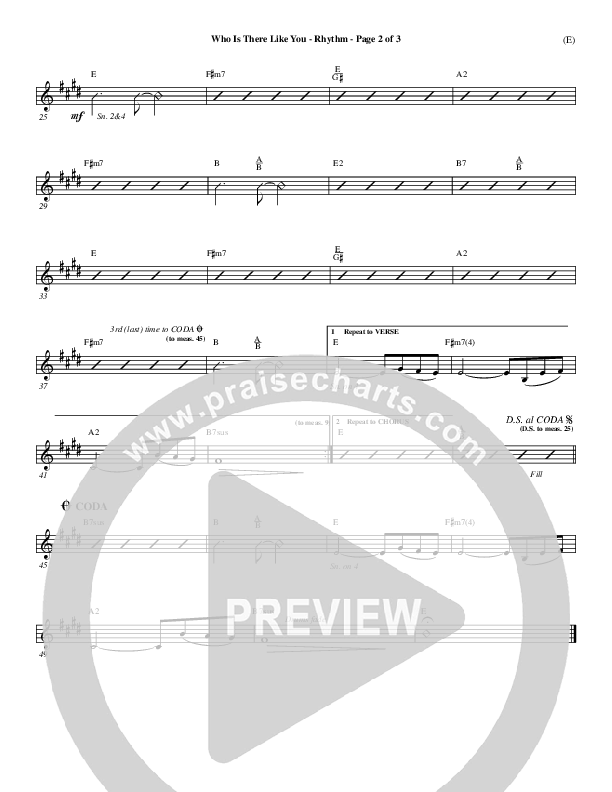 Who is There Like You Rhythm Chart (Paul Oakley)