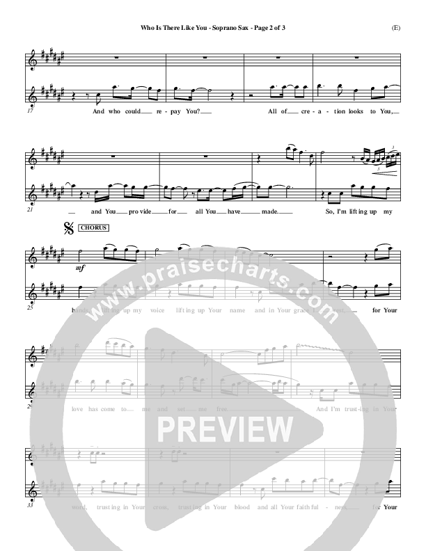 Who is There Like You Soprano Sax (Paul Oakley)