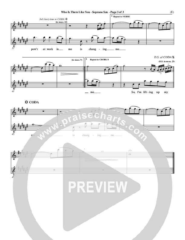 Who is There Like You Soprano Sax (Paul Oakley)