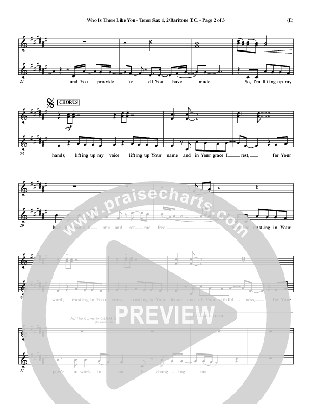 Who is There Like You Tenor Sax/Baritone T.C. (Paul Oakley)