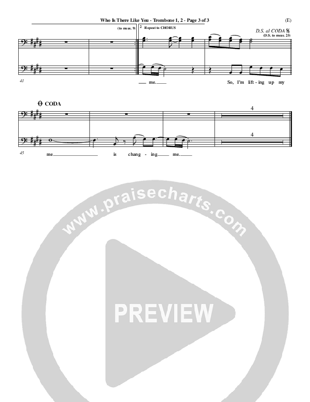 Who is There Like You Trombone 1/2 (Paul Oakley)