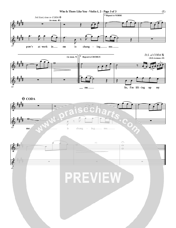 Who is There Like You Violin 1/2 (Paul Oakley)