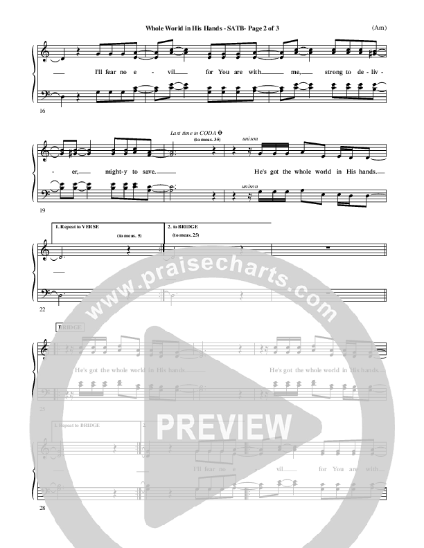 Whole World In His Hands Choir Vocals (SATB) (Tim Hughes)