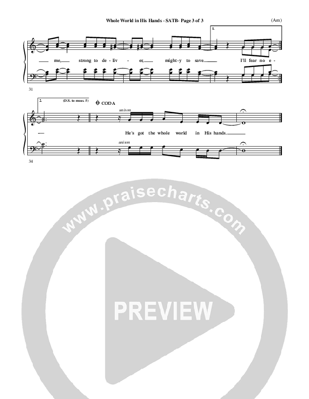 Whole World In His Hands Choir Vocals (SATB) (Tim Hughes)