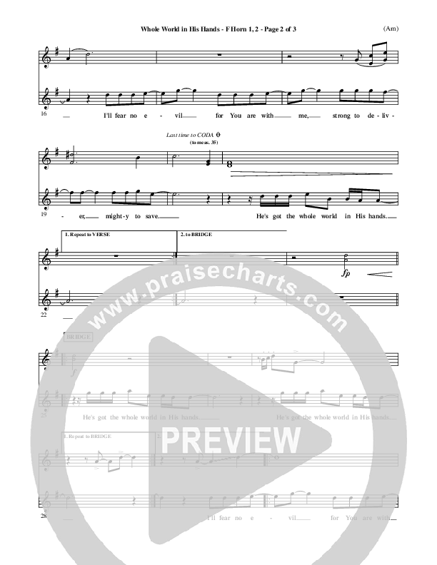 Whole World In His Hands French Horn 1/2 (Tim Hughes)