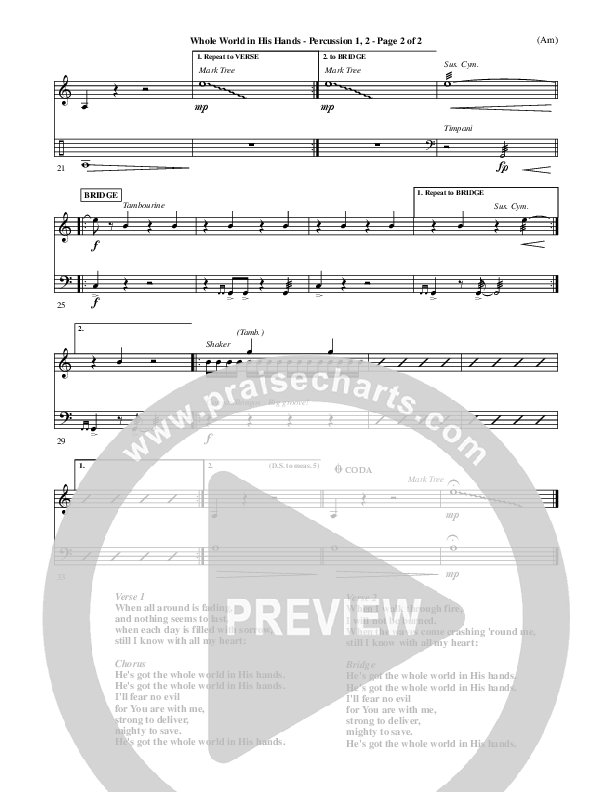 Whole World In His Hands Percussion 1/2 (Tim Hughes)