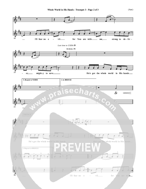 Whole World In His Hands Trumpet 3 (Tim Hughes)