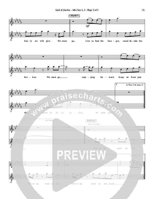 God Of Justice Alto Sax 1/2 (Tim Hughes)