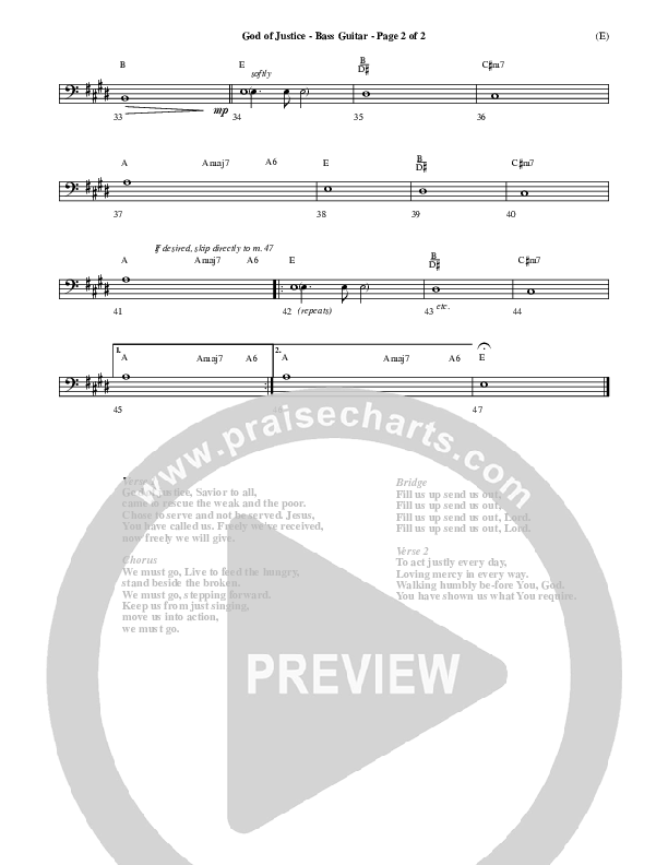 God Of Justice Bass Guitar (Tim Hughes)