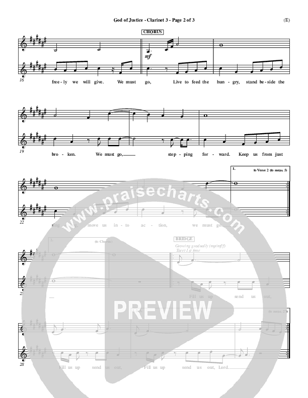 God Of Justice Clarinet 3 (Tim Hughes)