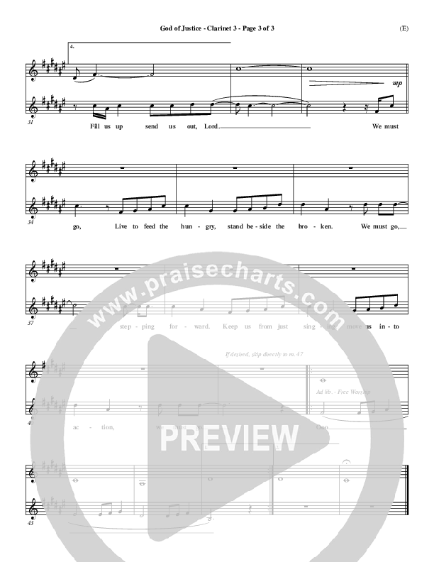 God Of Justice Clarinet 3 (Tim Hughes)