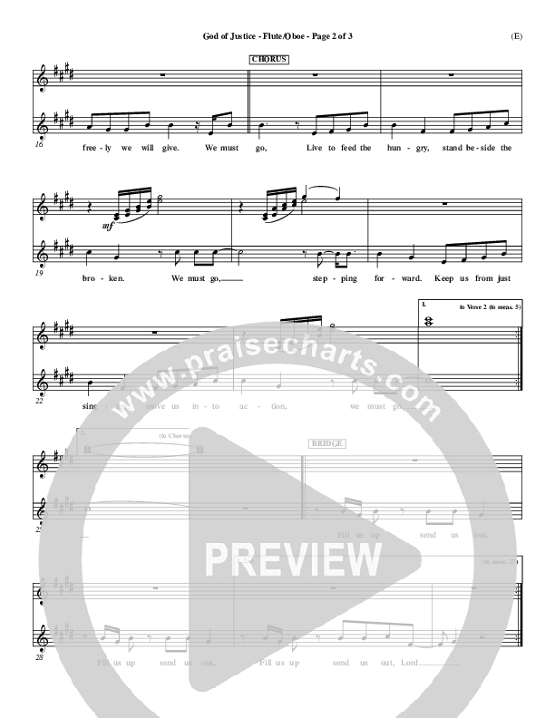 God Of Justice Flute/Oboe (Tim Hughes)